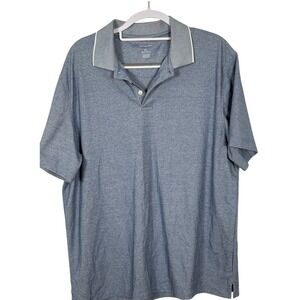 Van Heusen Mens XL Regular Fit Blue Heather Polo Shirt Short Sleeve 5077688401